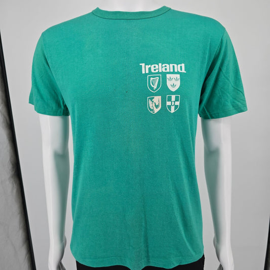 Vintage 1990s Ireland Provincial Coats of Arms Graphic Souvenir T-Shirt (M)