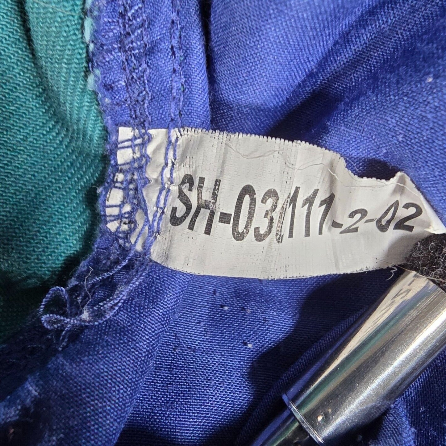 Vintage Y2K Distressed Teal Cotton Workwear Pants w/ Purple Stitching (33x30)