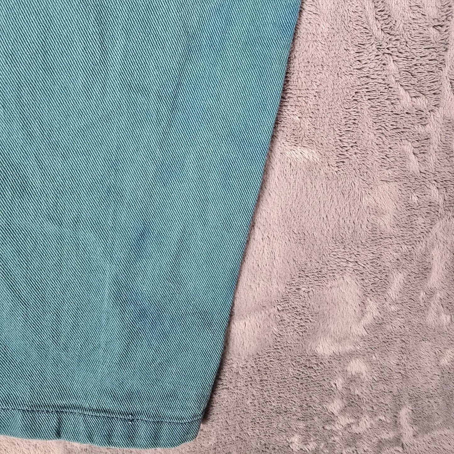 Vintage Y2K Distressed Teal Cotton Workwear Pants w/ Purple Stitching (33x30)