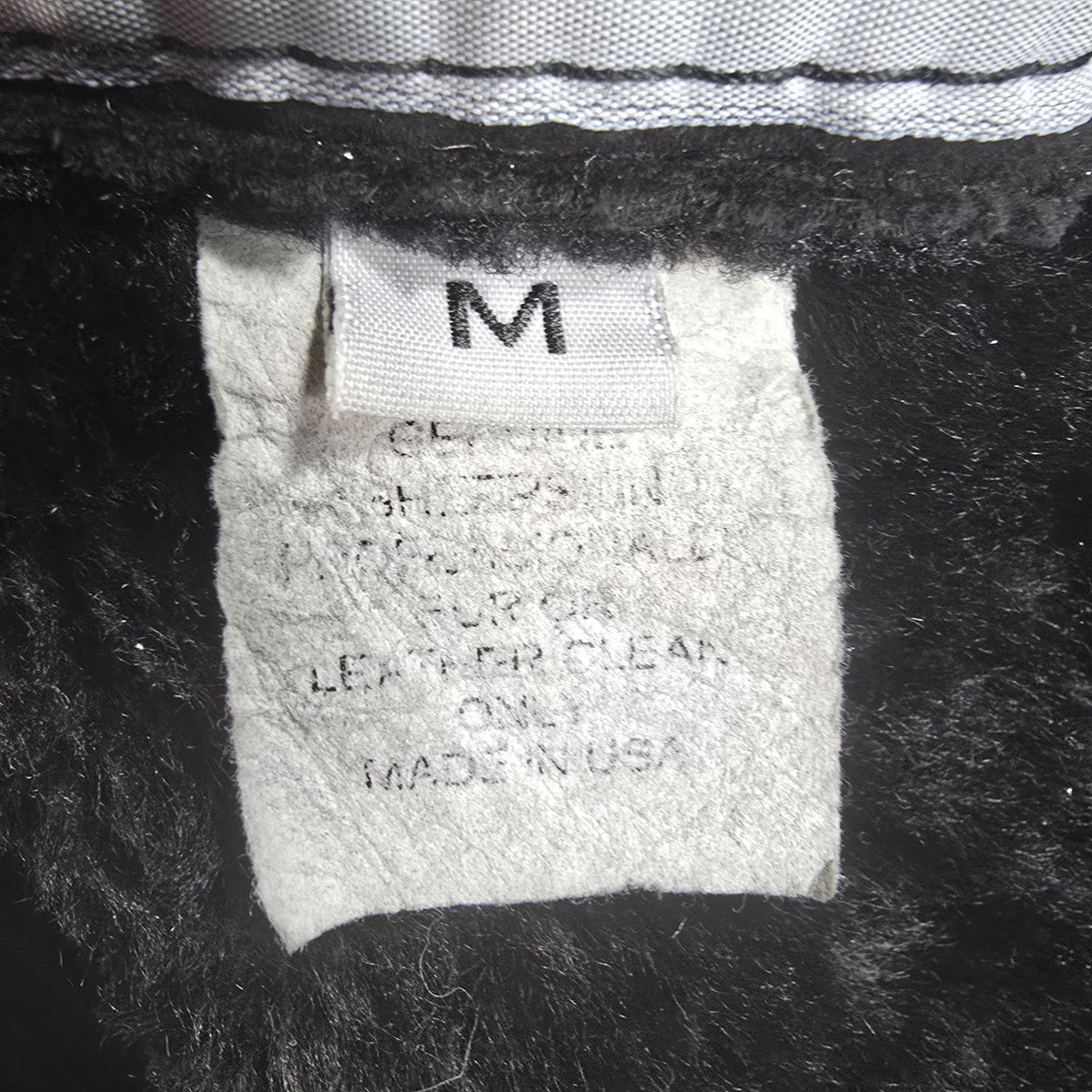 Vintage 1990s Blue Duck Made in USA Black Sheepskin Suede Shearling Car Coat (M)