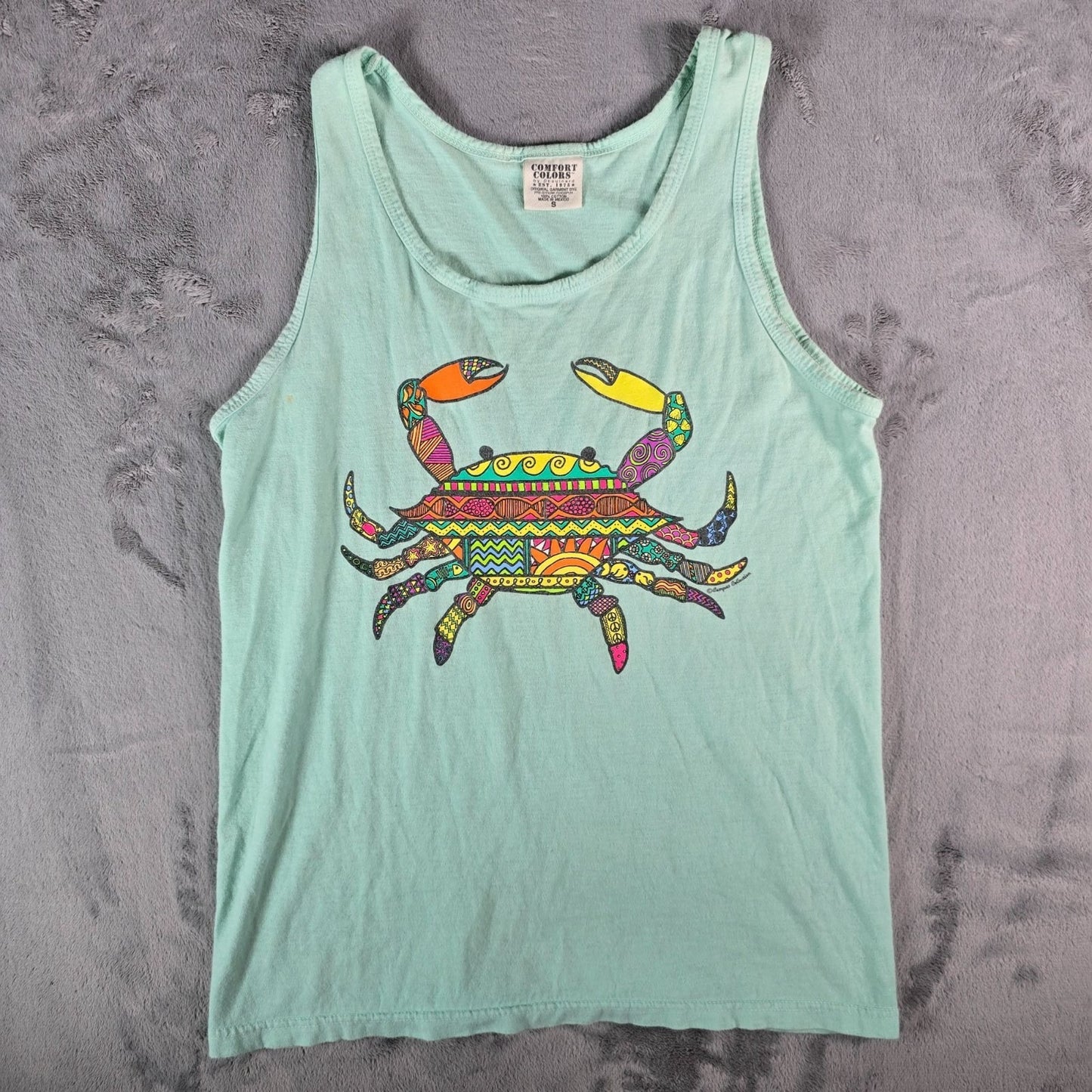 2000s Comfort Colors Dewey's Destin FL Crab Art Campus Collection Tank Top (S)