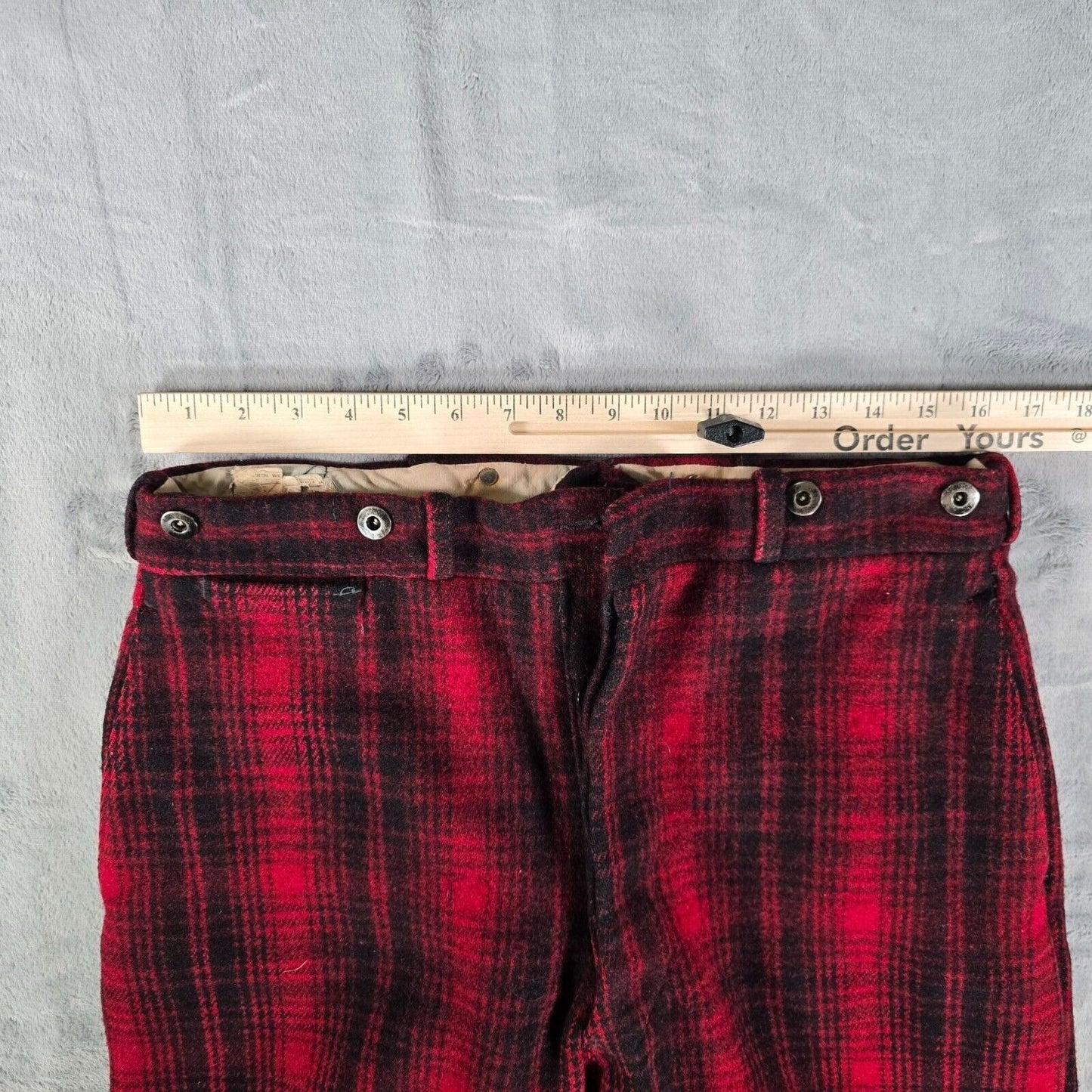 Vintage 1953 Woolrich Red & Black Buffalo Plaid Wool Hunting Pants (32x27)