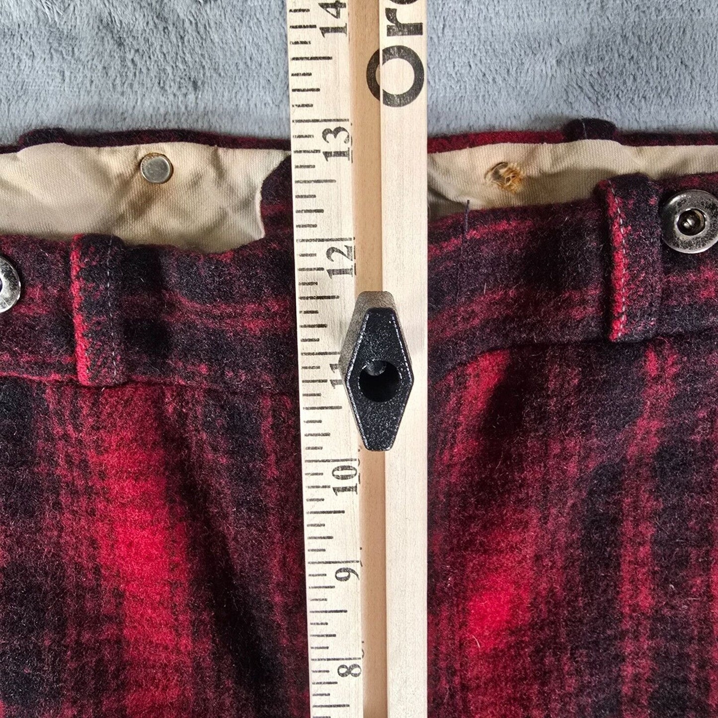 Vintage 1953 Woolrich Red & Black Buffalo Plaid Wool Hunting Pants (32x27)