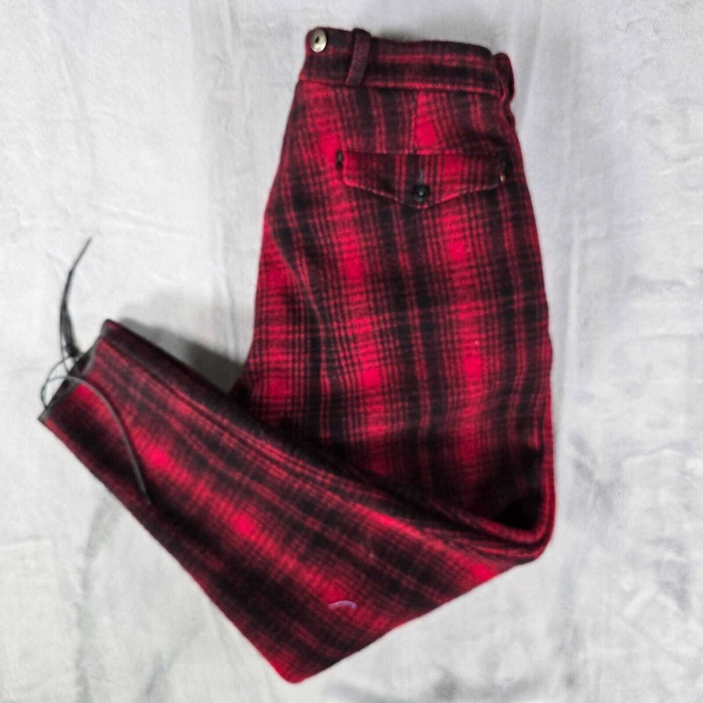 Vintage 1953 Woolrich Red & Black Buffalo Plaid Wool Hunting Pants (32x27)