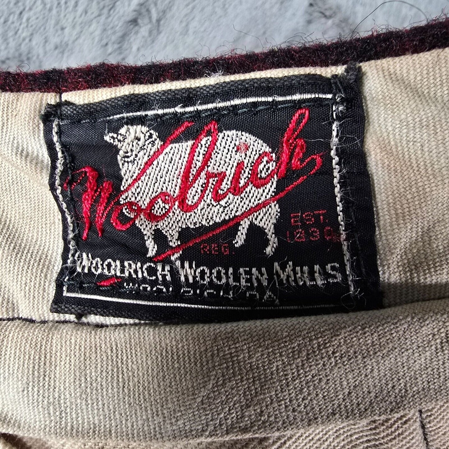 Vintage 1953 Woolrich Red & Black Buffalo Plaid Wool Hunting Pants (32x27)