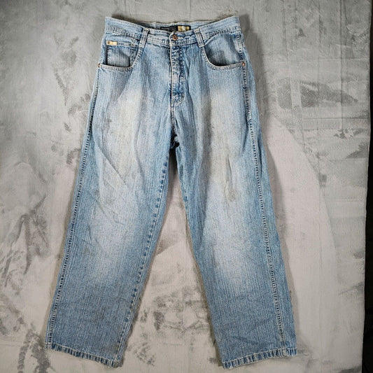 Y2K Southpole Men's Gold Tab Relaxed Fit Distressed Denim Jeans (Size 34x30)