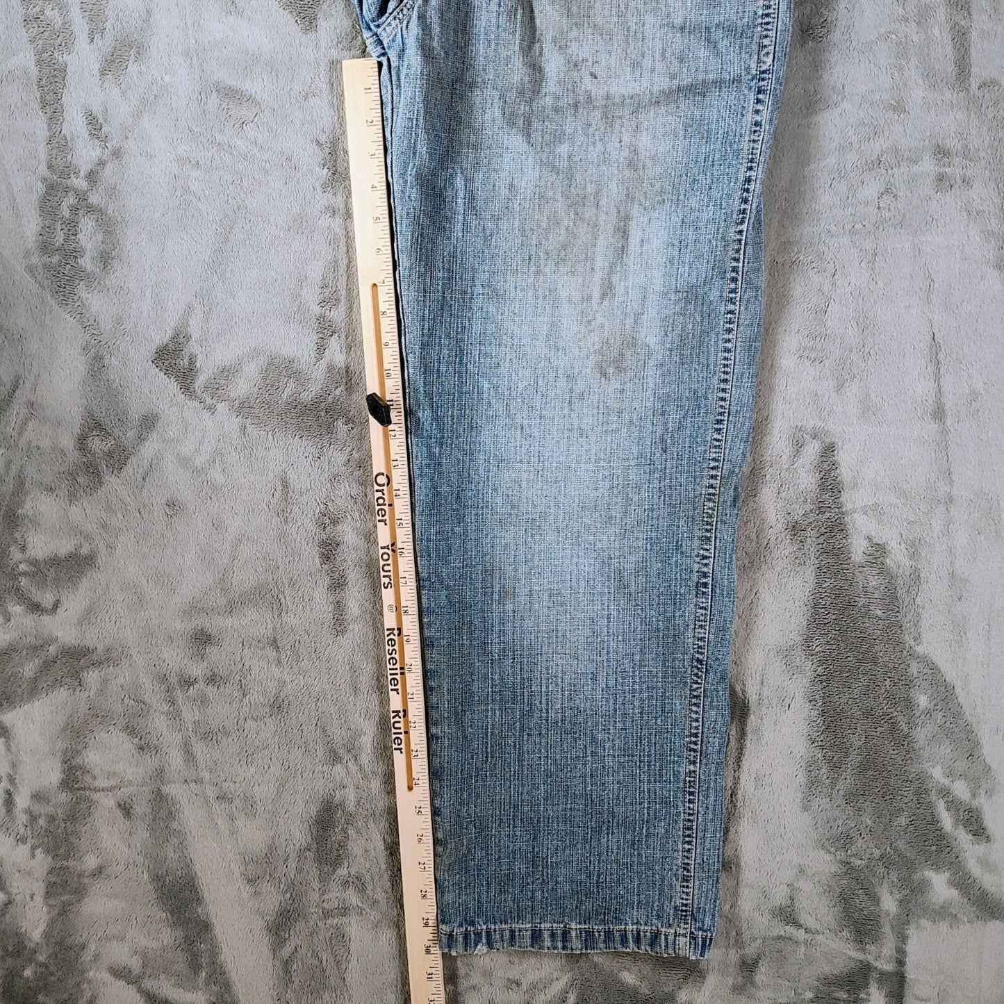 Y2K Southpole Men's Gold Tab Relaxed Fit Distressed Denim Jeans (Size 34x30)