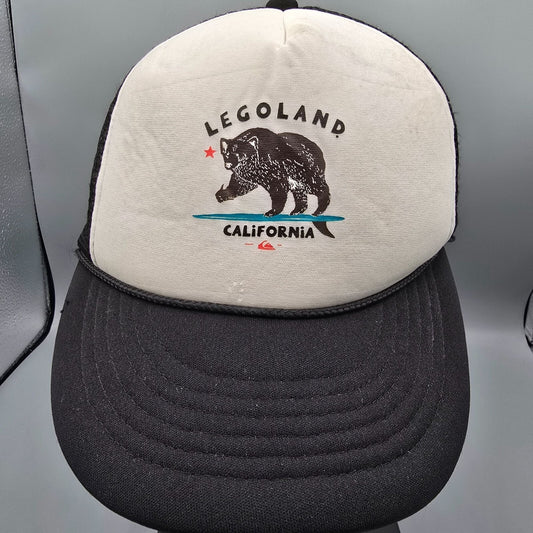 Distressed Legoland California Black & White Snapback Youth Size Trucker Hat