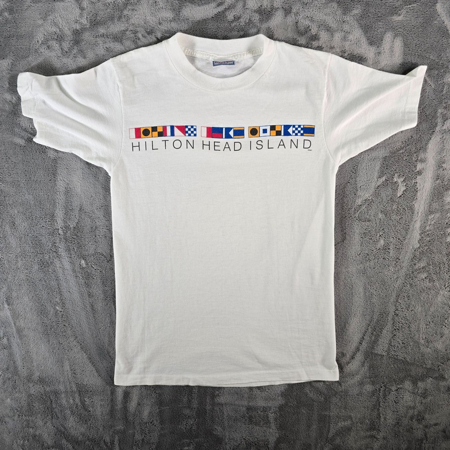 Vintage 1990s All Sport Hilton Head Island Nautical Signal Flags T-Shirt (S)