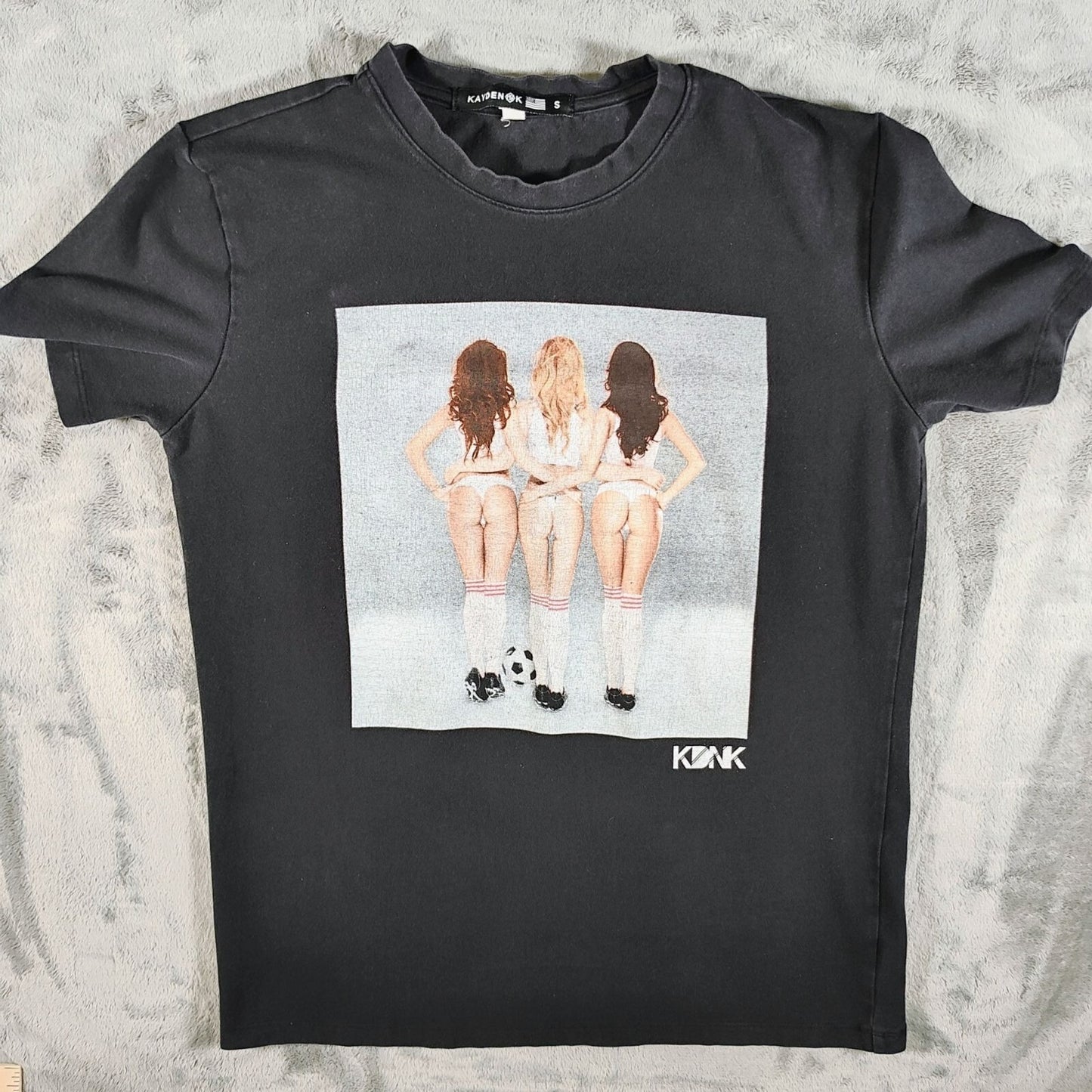 kayden k KDNK Sexy Female Soccer Players Black Graphic T-Shirt (Small)