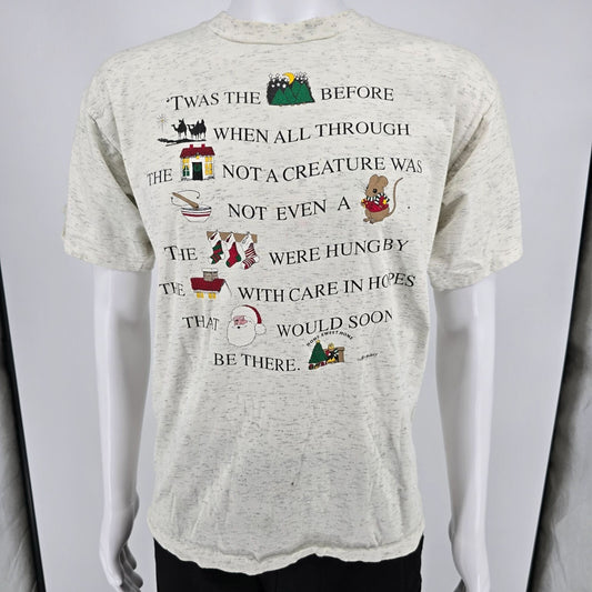 Distressed Vintage 1990s "'Twas the Night Before Christmas" Airwaves T-Shirt (L)