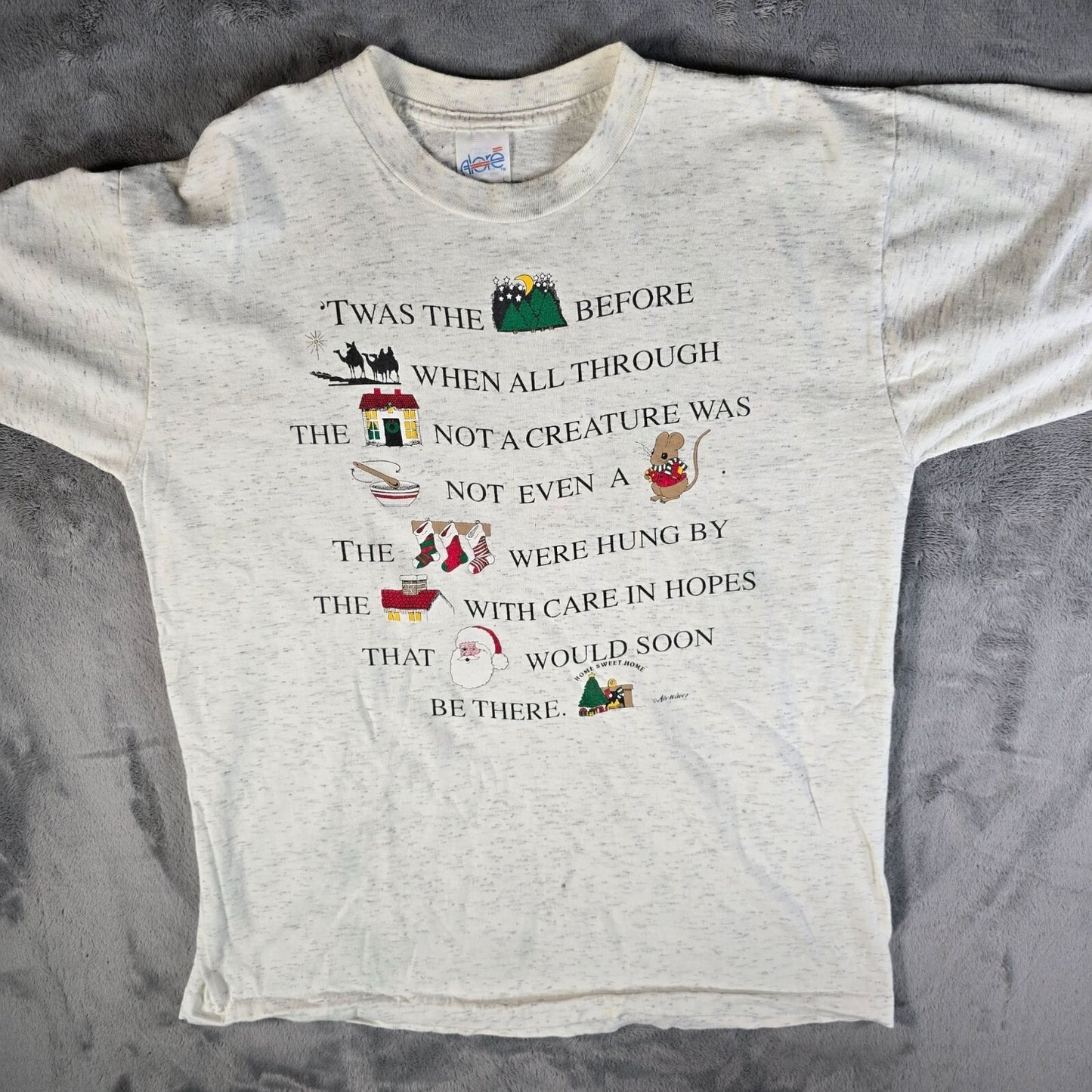 Distressed Vintage 1990s "'Twas the Night Before Christmas" Airwaves T-Shirt (L)