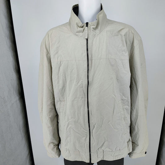 Timberland Mens Light Tan/ Beige Jersey Lined Full-Zip Bomber Jacket (3XL)