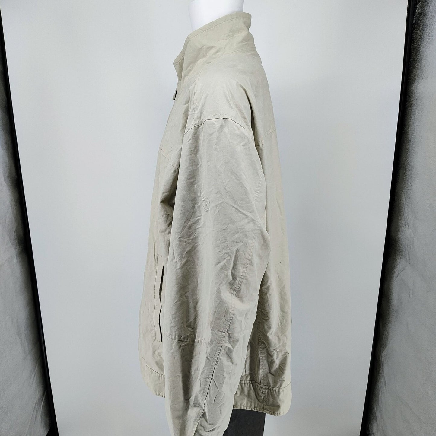 Timberland Mens Light Tan/ Beige Jersey Lined Full-Zip Bomber Jacket (3XL)
