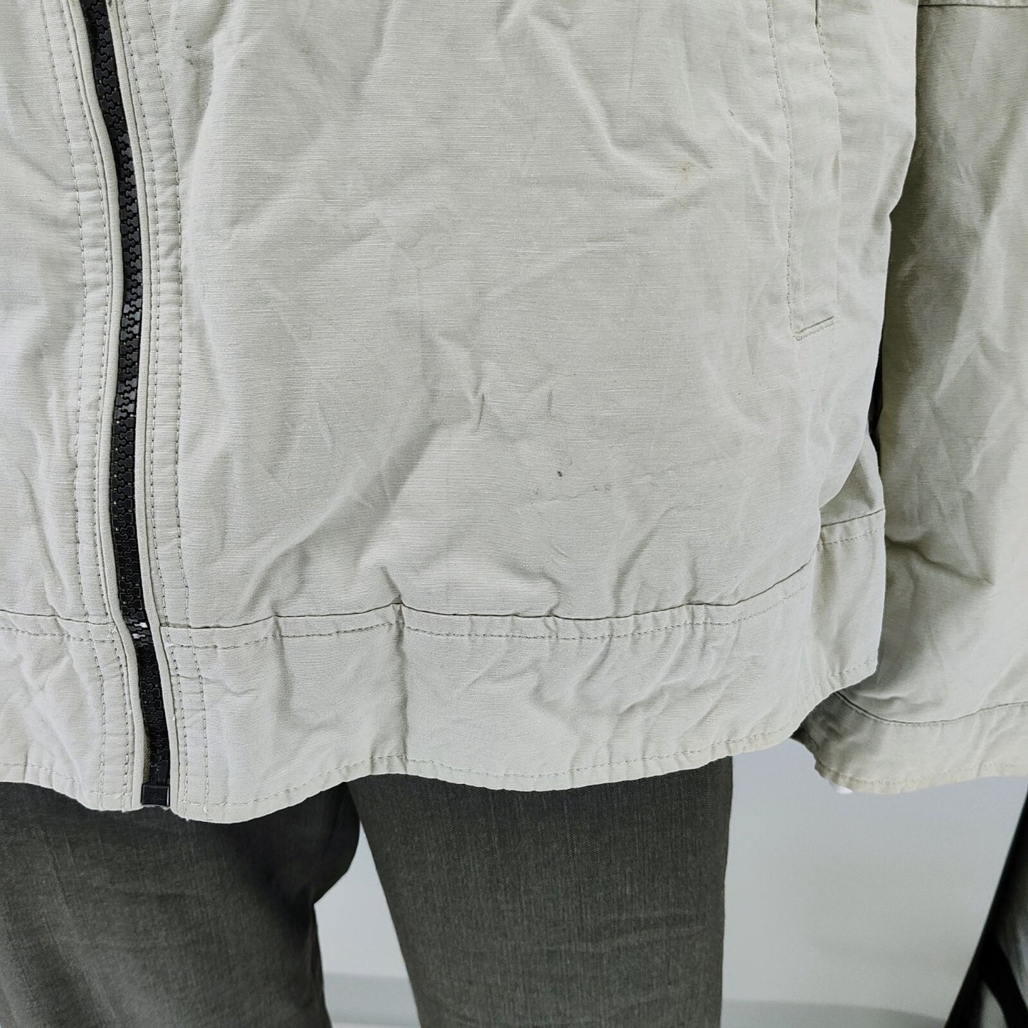 Timberland Mens Light Tan/ Beige Jersey Lined Full-Zip Bomber Jacket (3XL)