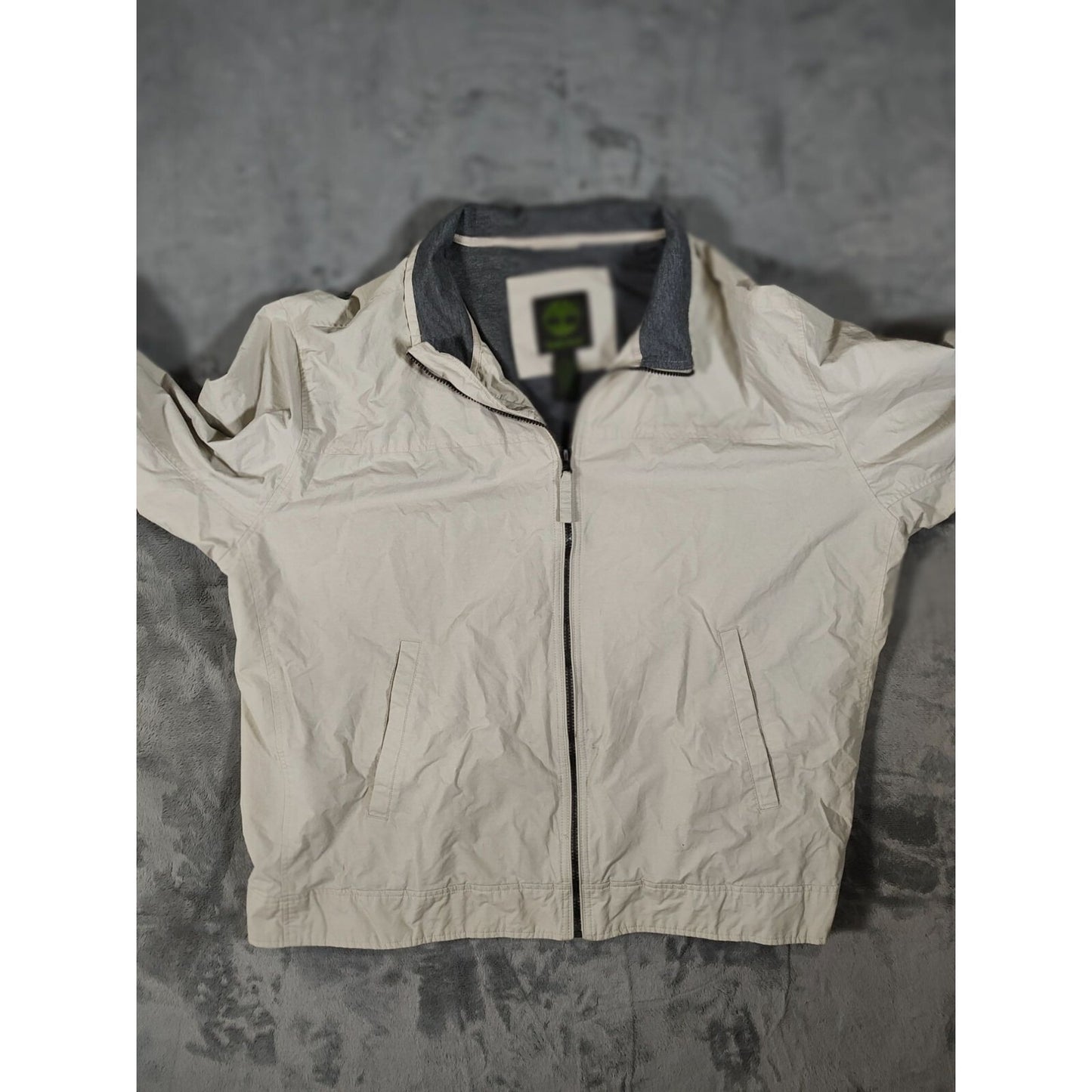 Timberland Mens Light Tan/ Beige Jersey Lined Full-Zip Bomber Jacket (3XL)
