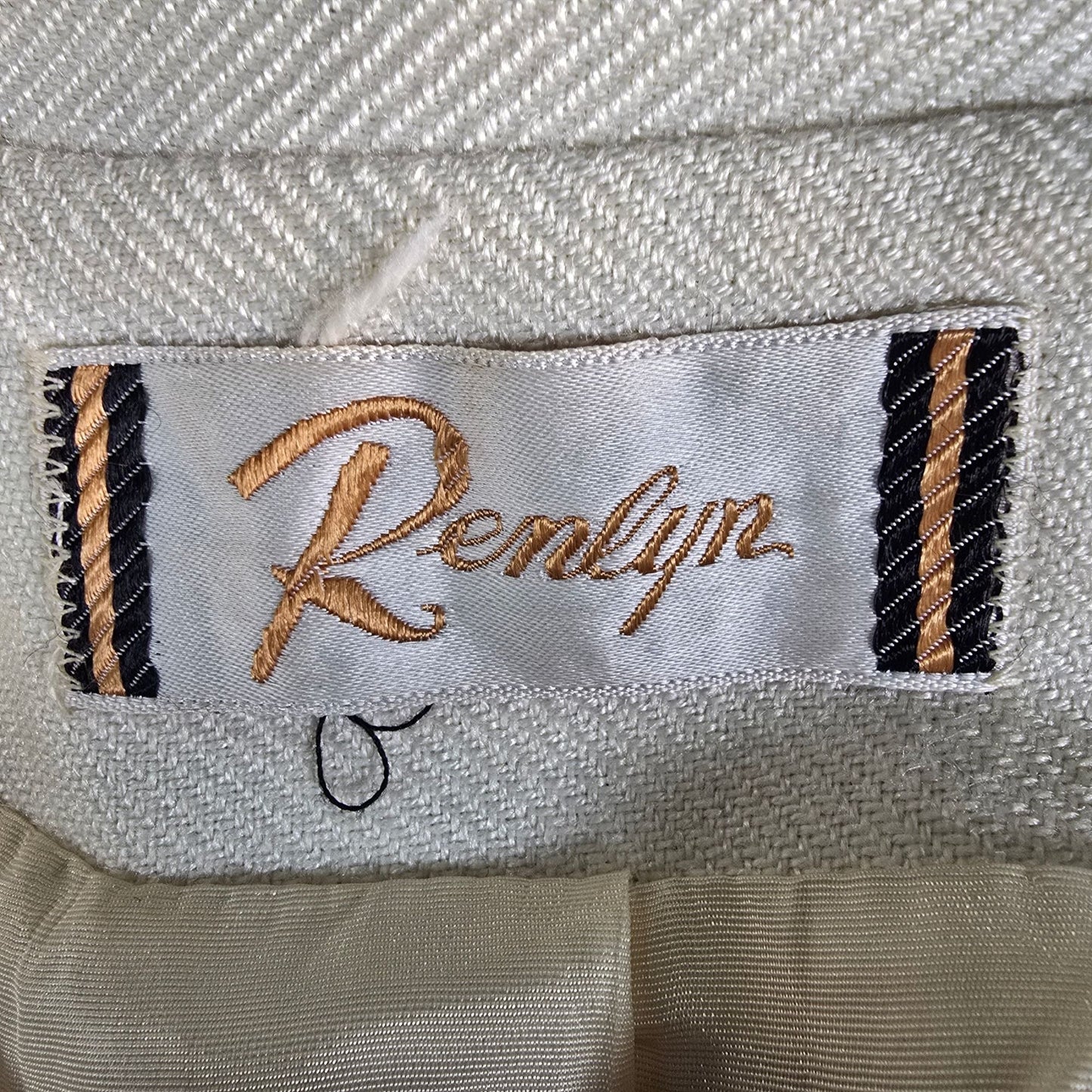 Vintage 1960s Renlyn Women's Long Mandarin Collar Contrast Piping Mod Coat (M)