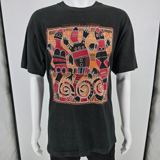 Vintage 1990s Outback Originals Tree Goannas Australia Aboriginal T-Shirt (XL)