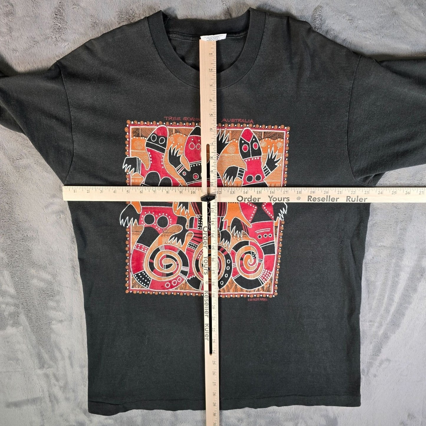 Vintage 1990s Outback Originals Tree Goannas Australia Aboriginal T-Shirt (XL)