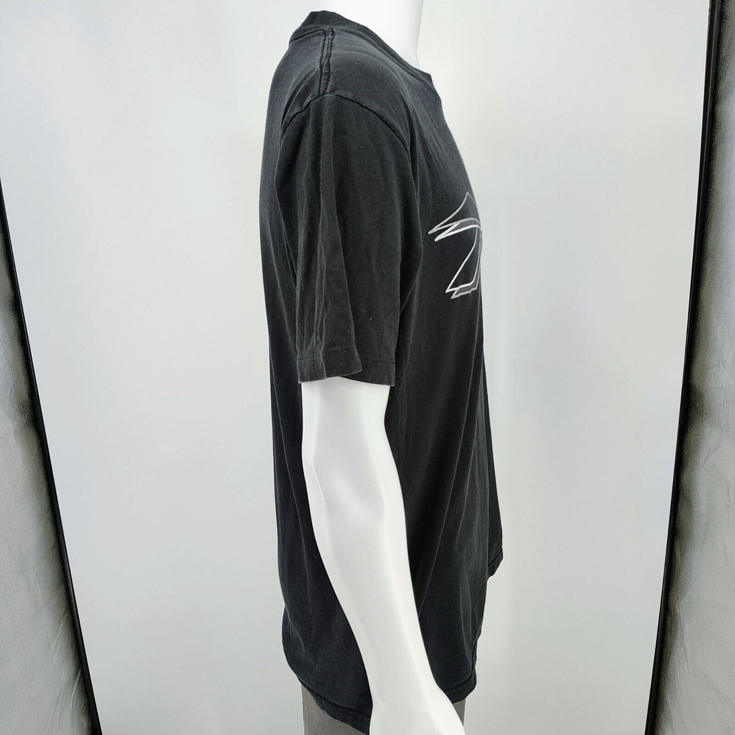 Vintage 1990s Single Stitch Reebok Vector Logo Made in USA Black T-Shirt (L)