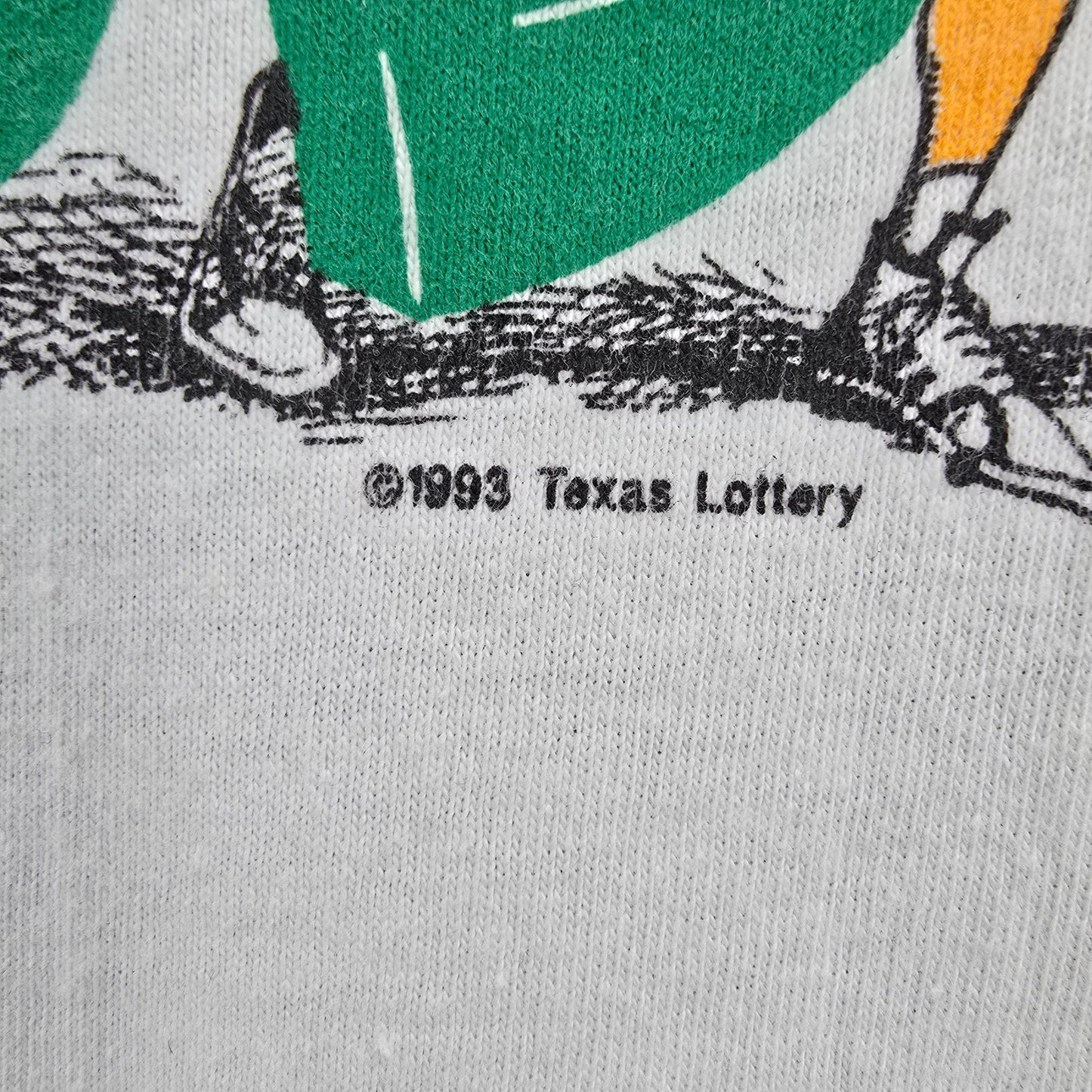 Vintage 1990s Hanes Beefy-T White Texas Lottery Pick 3 Promo T-Shirt (M/L)
