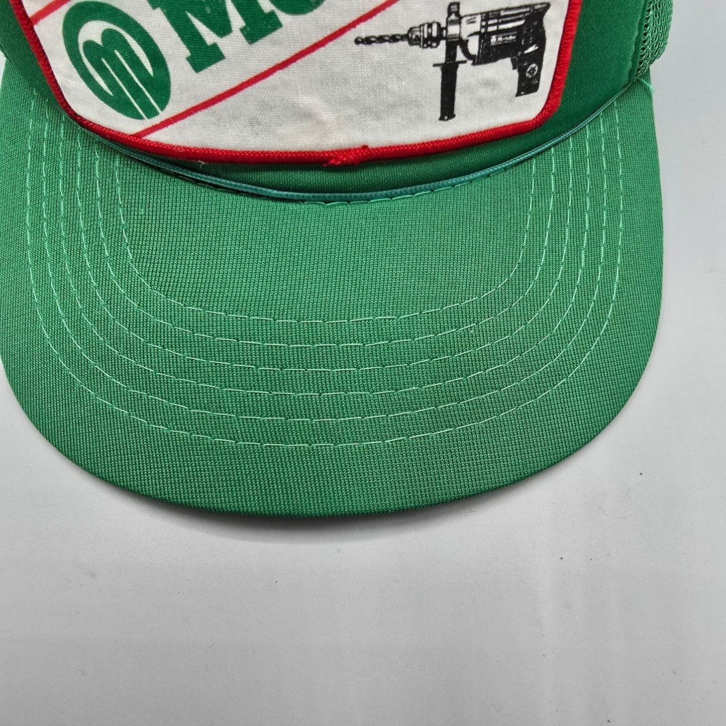Vintage 1980s Headwear II Green Metabo Tools Snapback Trucker Hat (OSFA)