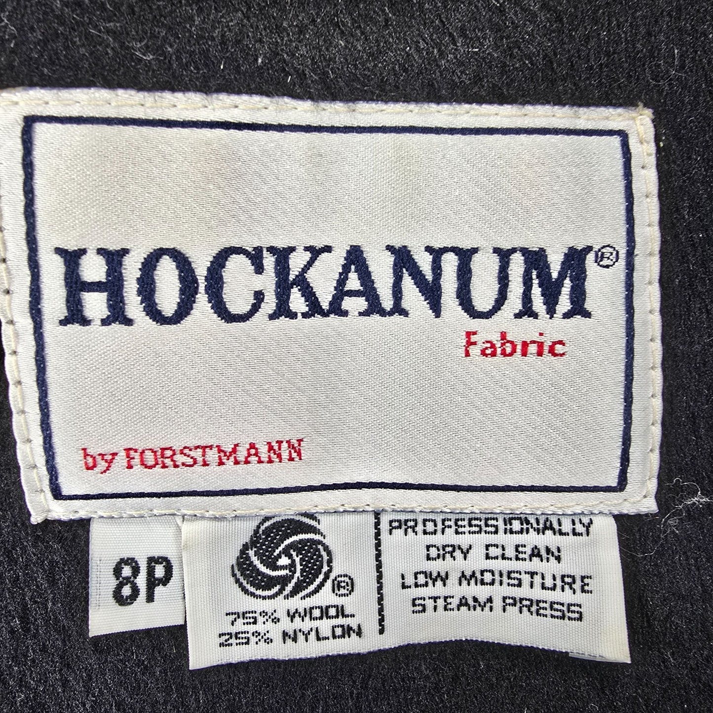 Vintage 1980s Donnybrook Black Hockanum Wool Double-Breasted Long Coat (8P)