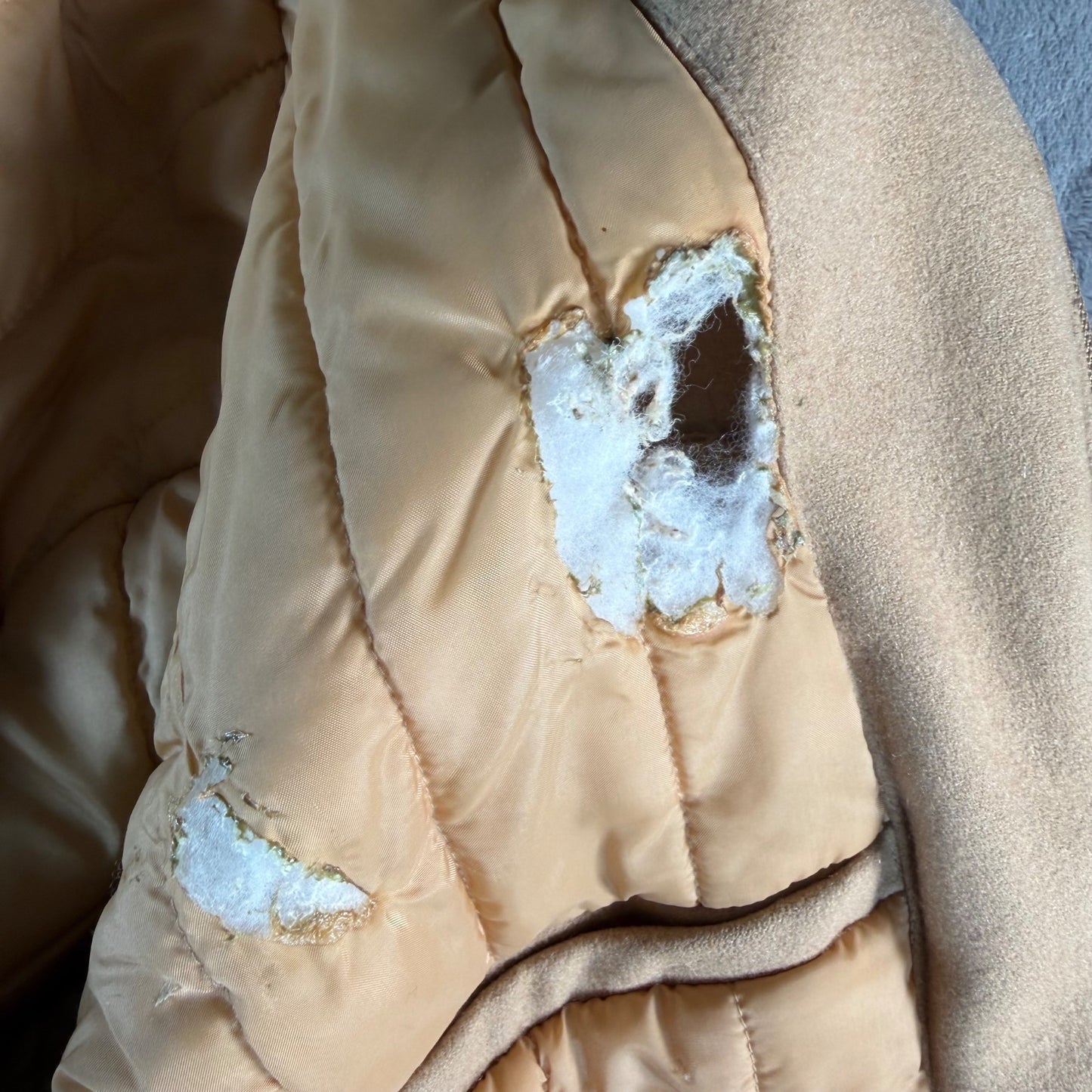 Vintage 1980s Members Only Tan Wool-Blend Padded Bomber Jacket (Size 44/L)