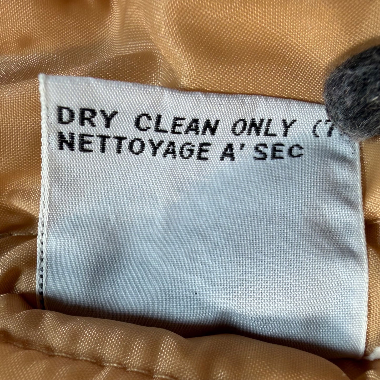 Vintage 1980s Members Only Tan Wool-Blend Padded Bomber Jacket (Size 44/L)