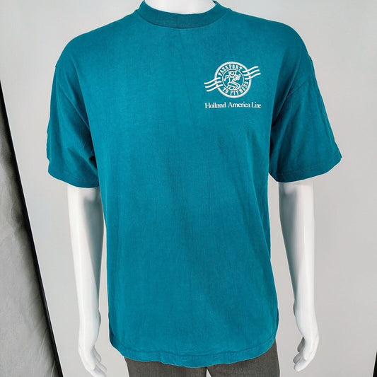Vintage 1990s Holland America Line "Passport To Fitness" Graphic T-Shirt (L)
