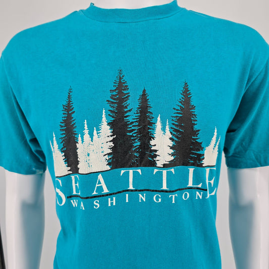 Vintage 1980s Hanes Beefy-T Seattle Washington Souvenir T-Shirt (M/L)