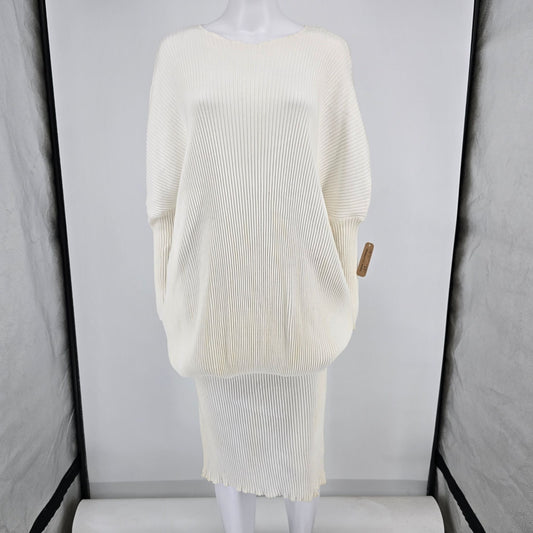 Vintage 1980s Michelle St. John Avant Garde Batwing Sleeve Blouson Dress (OS)