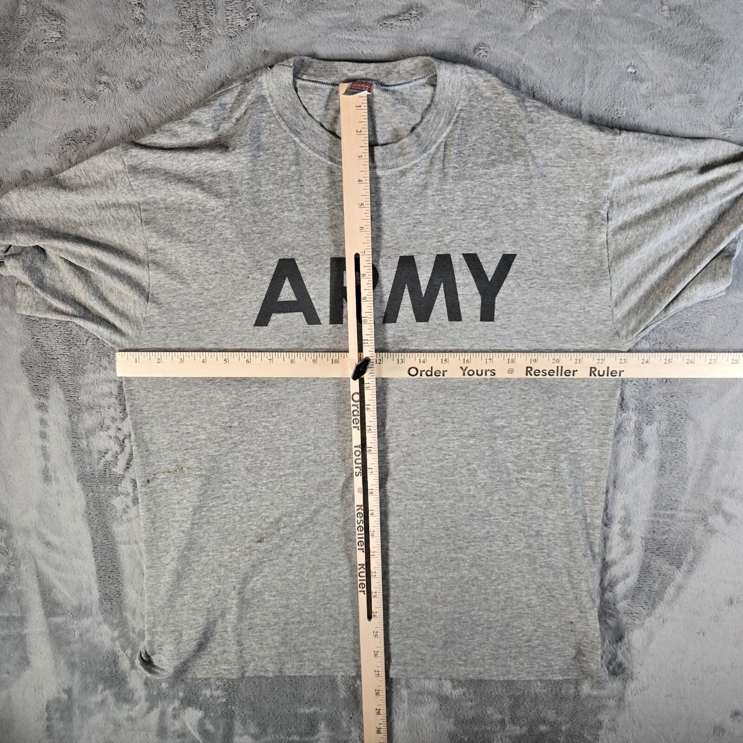 Distressed Vintage 1980s Gray Tri-blend Thin Army Physical Training T-Shirt (XL)