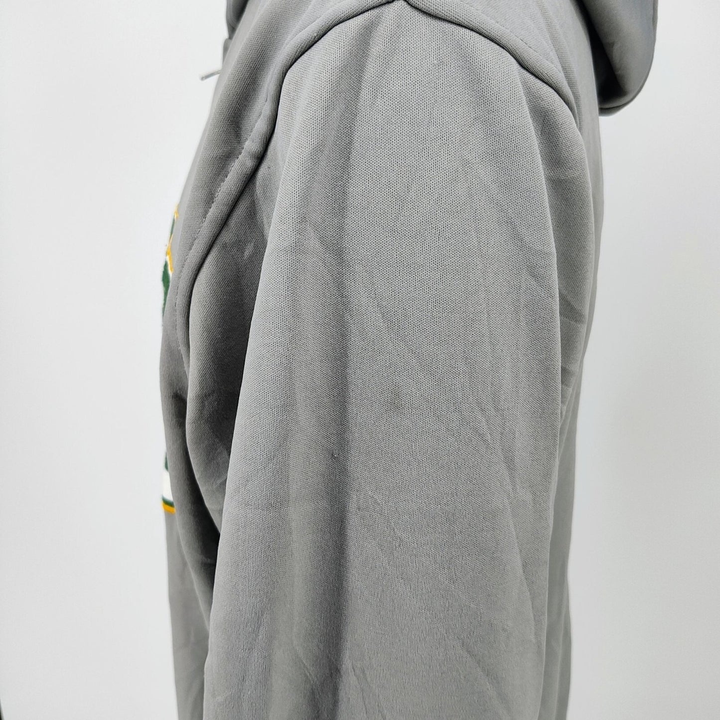 NFL Green Bay Packers Logo Fleece Lined Hooded Gray Jacket (Large) *FLAWS*