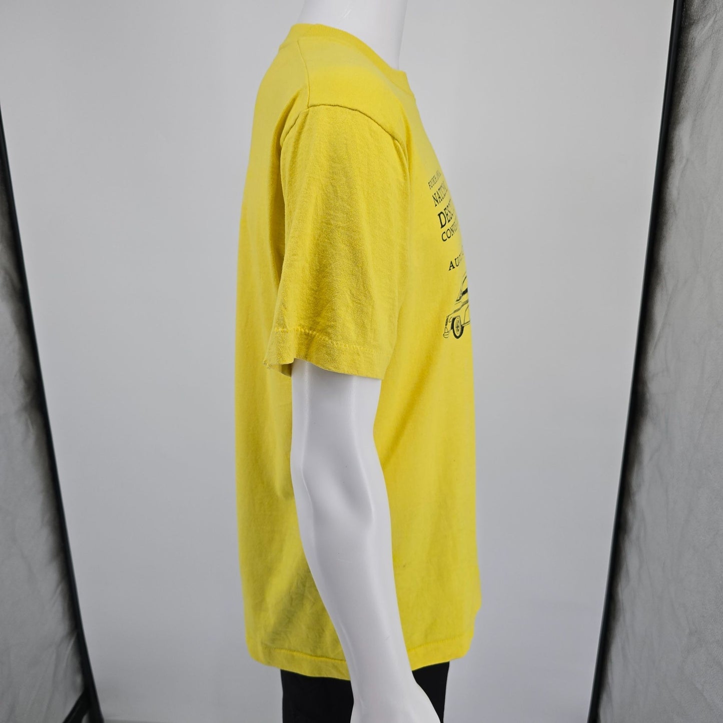 Vintage 1989 National DeSoto Convention T-Shirt XL Yellow Classic Cars Graphic Tee