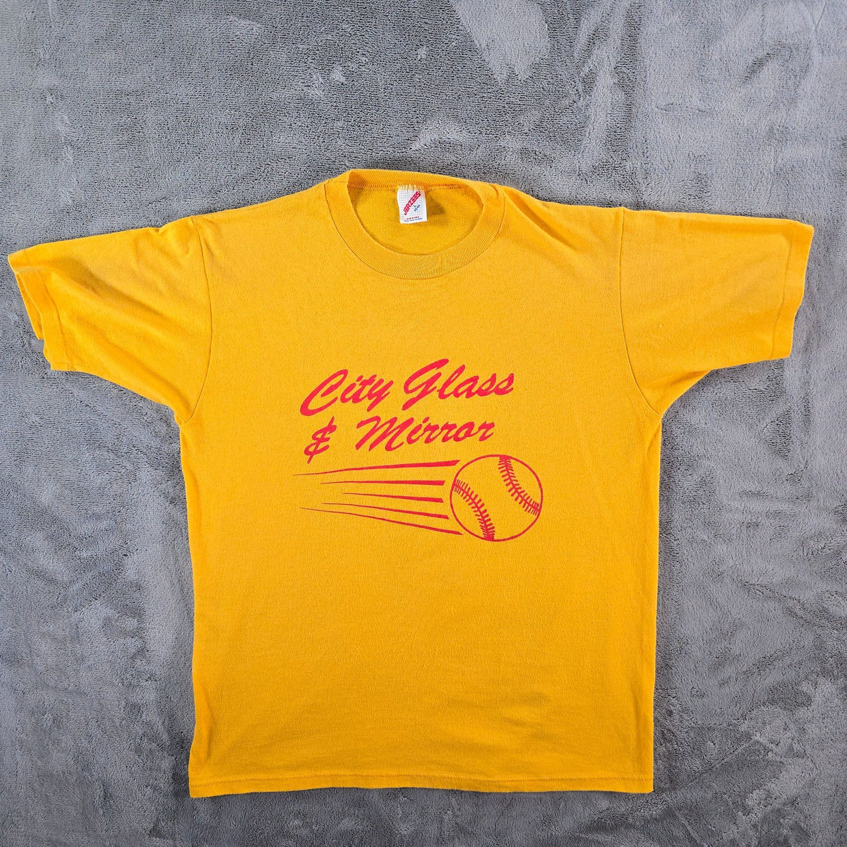Vintage 1990s Jerzees City Glass & Mirror #2 Baseball/Softball T-Shirt (L)