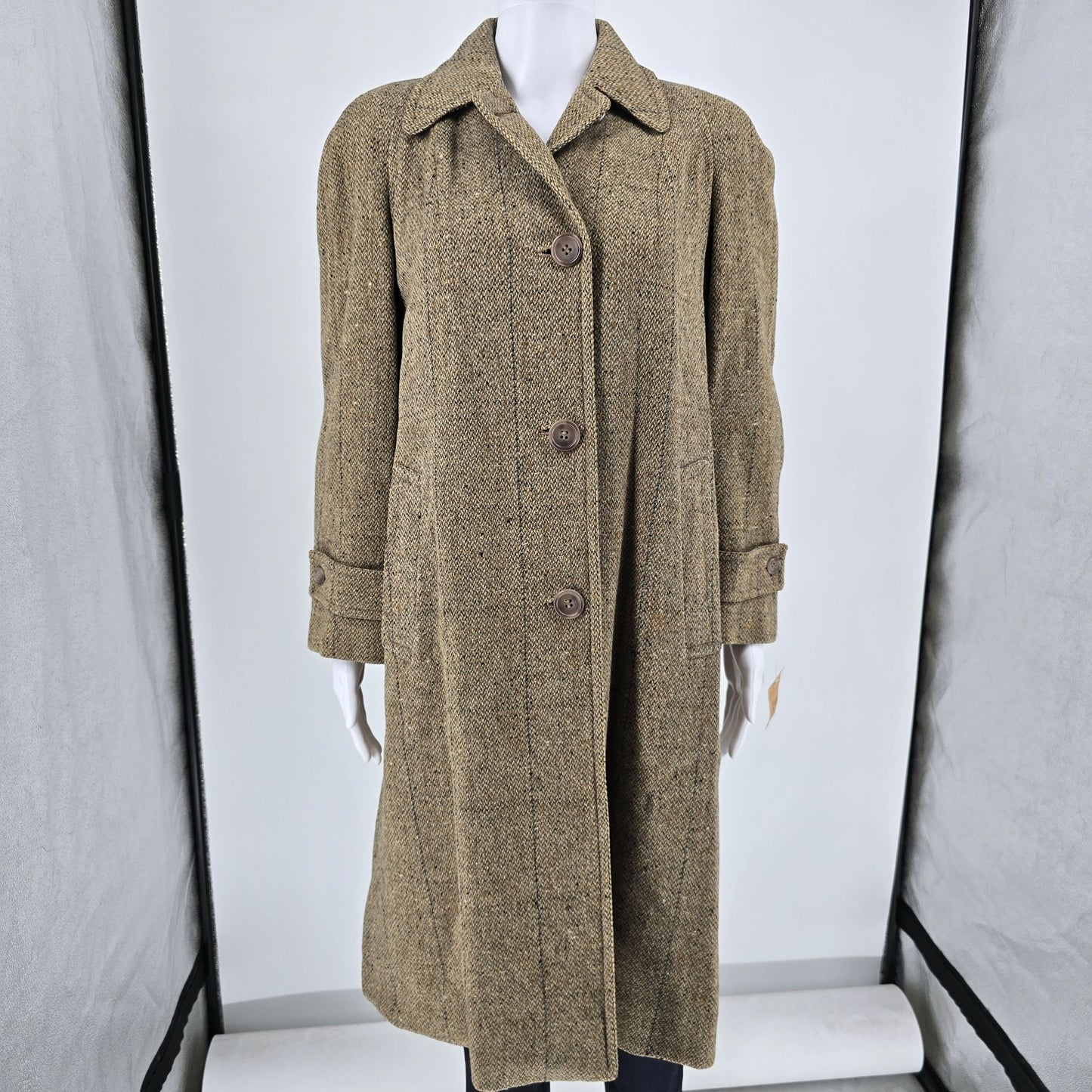 Vintage 1950s Weber and Heilbroner Women's "Weatherbee" Tweed Walking Coat (M)