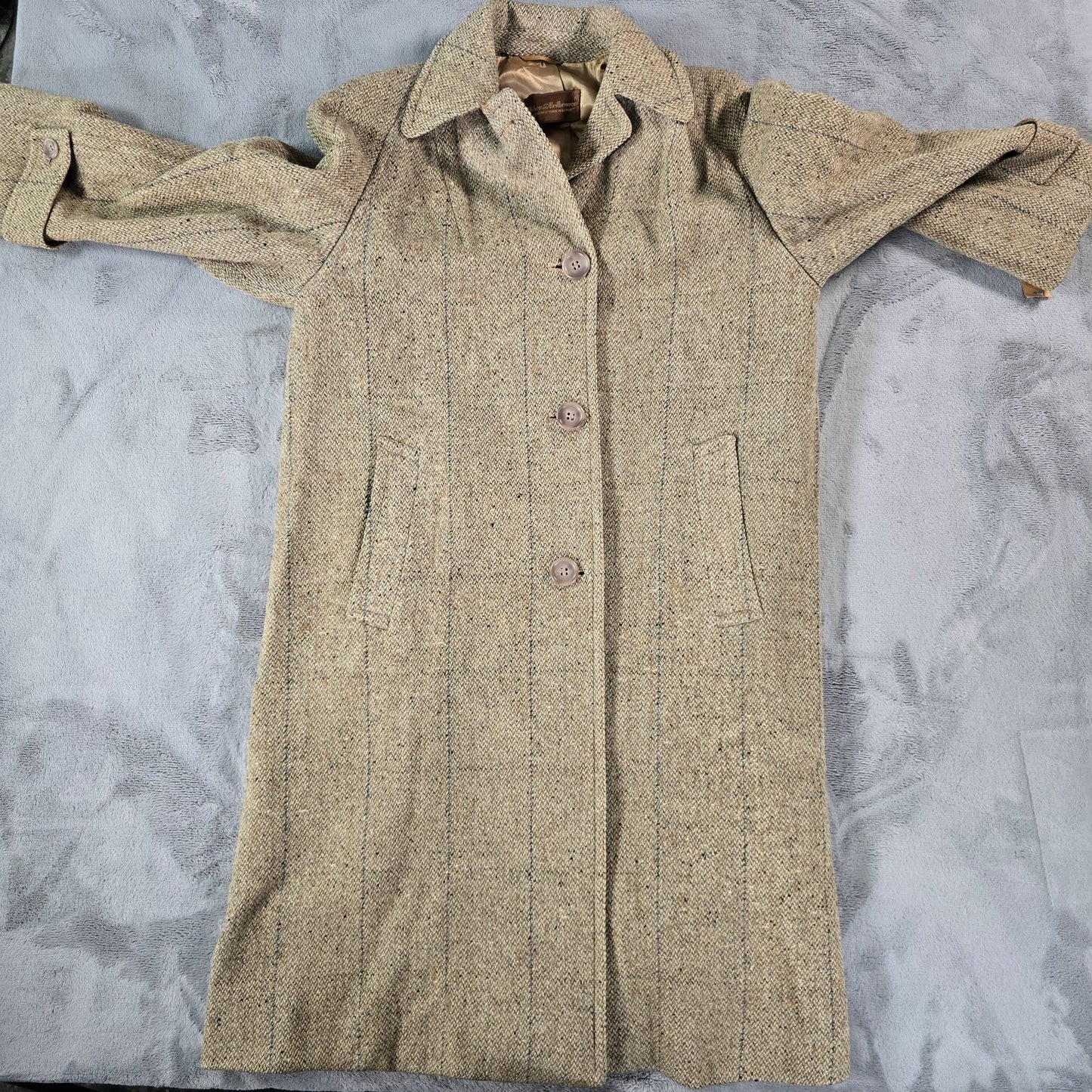 Vintage 1950s Weber and Heilbroner Women's "Weatherbee" Tweed Walking Coat (M)