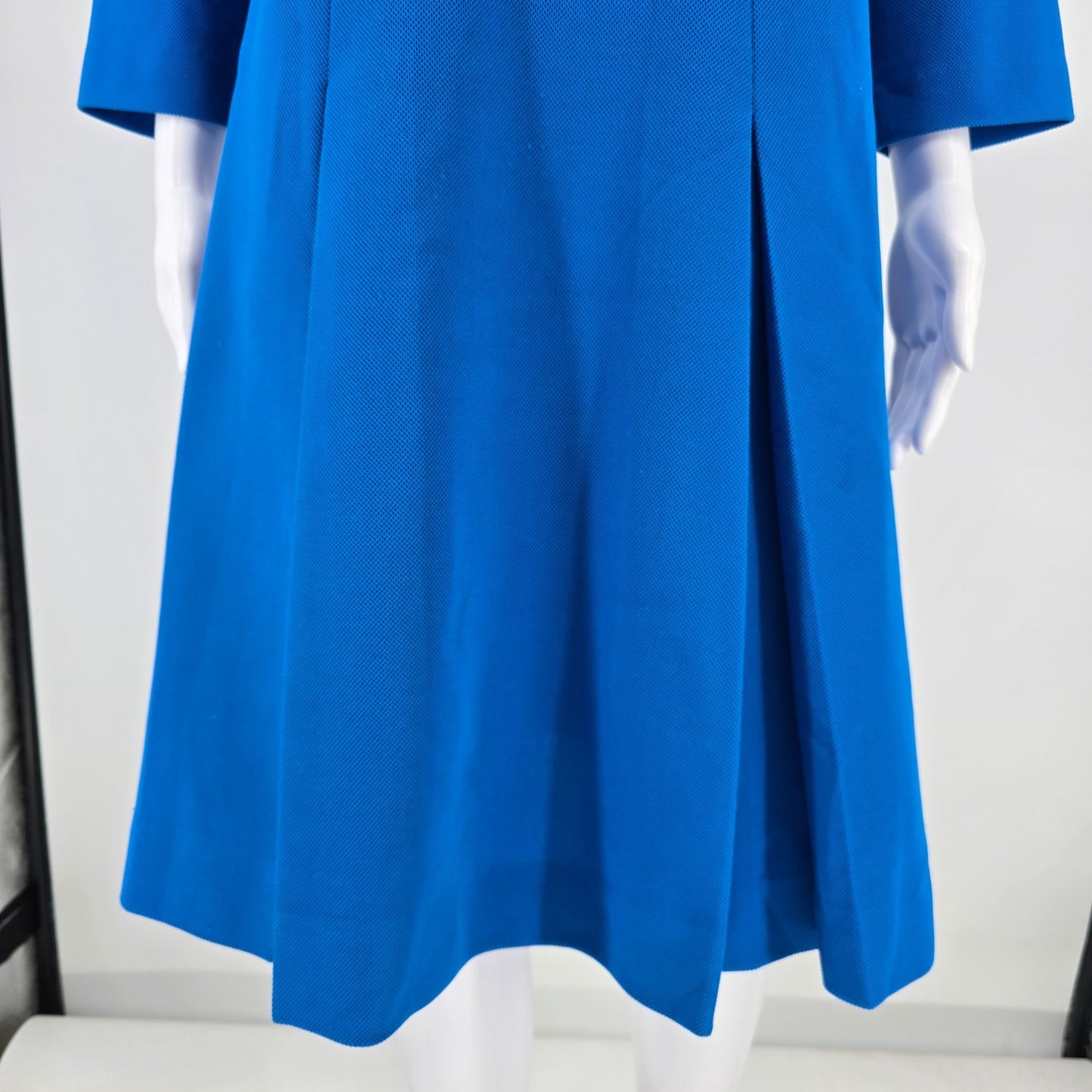 Vintage 1960s Amy Adams Knits Blue Contrast Collar A-Line Mod Dress (Size 8/M)