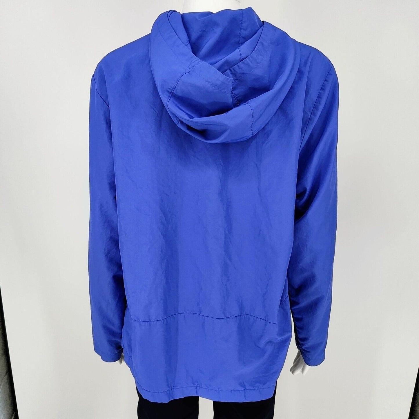 Vintage Adidas Y2K 2003 Womens Blue Hooded Windbreaker Jacket Fair Condition (L)
