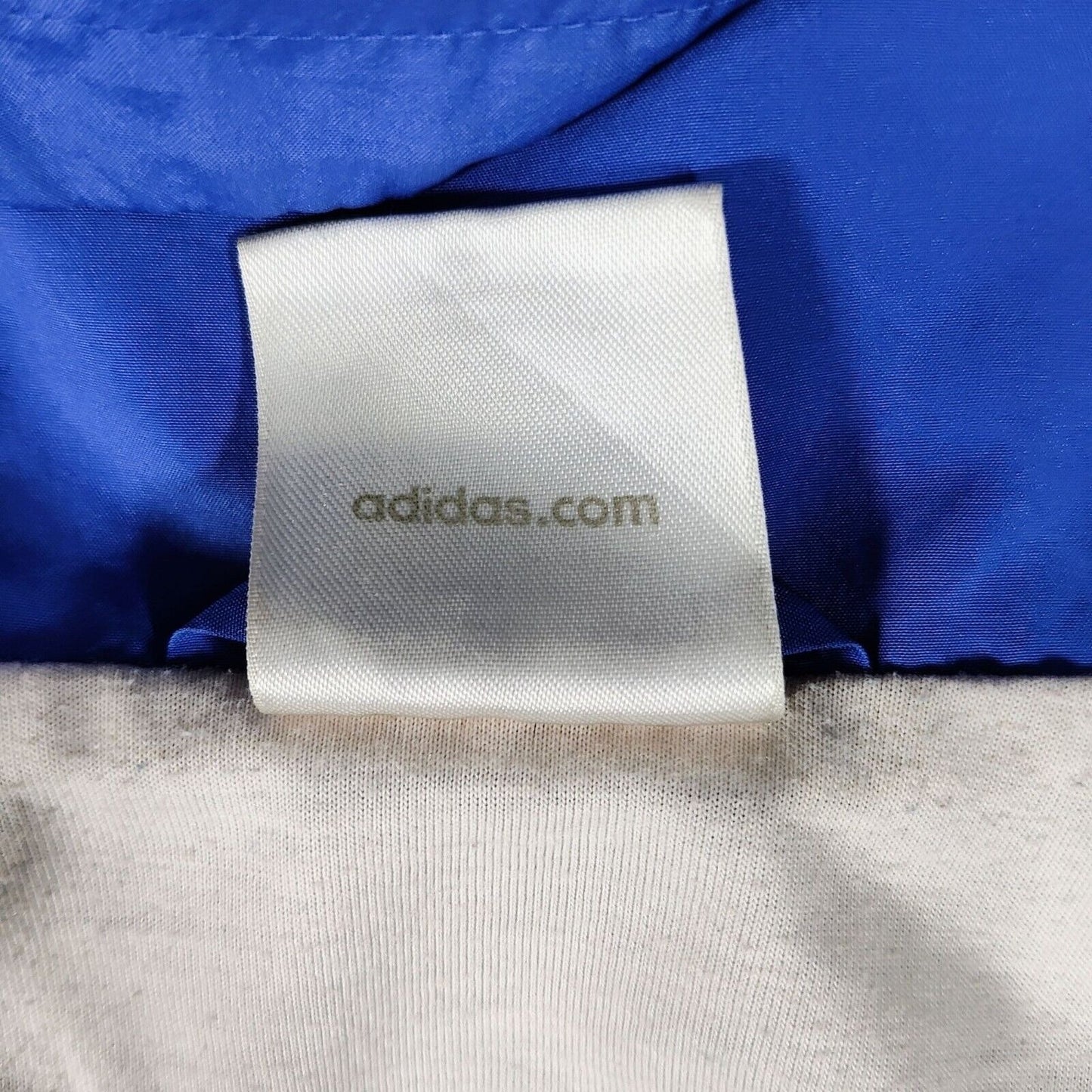 Vintage Adidas Y2K 2003 Womens Blue Hooded Windbreaker Jacket Fair Condition (L)
