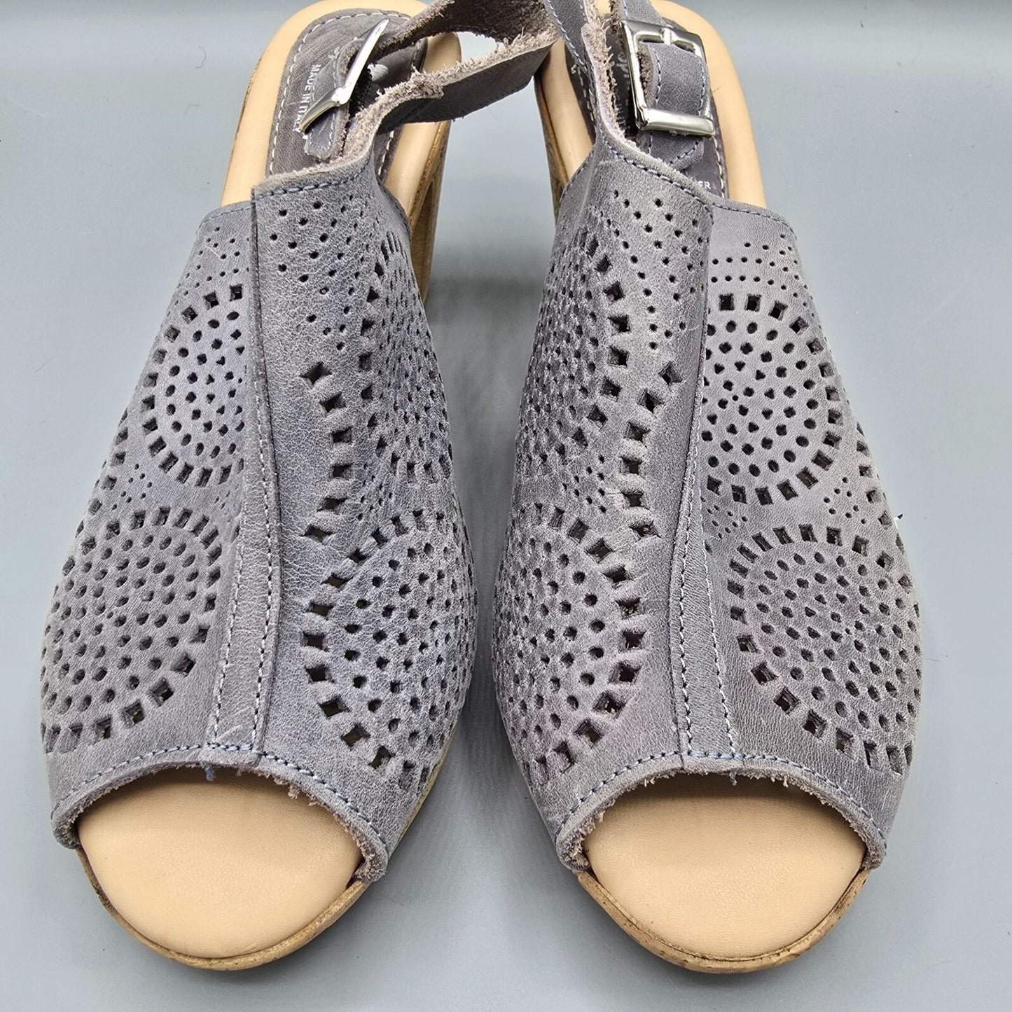 Spring Step Made in Italy Gray Leather Liberty Dress Sandals EU37 (US 6.5)