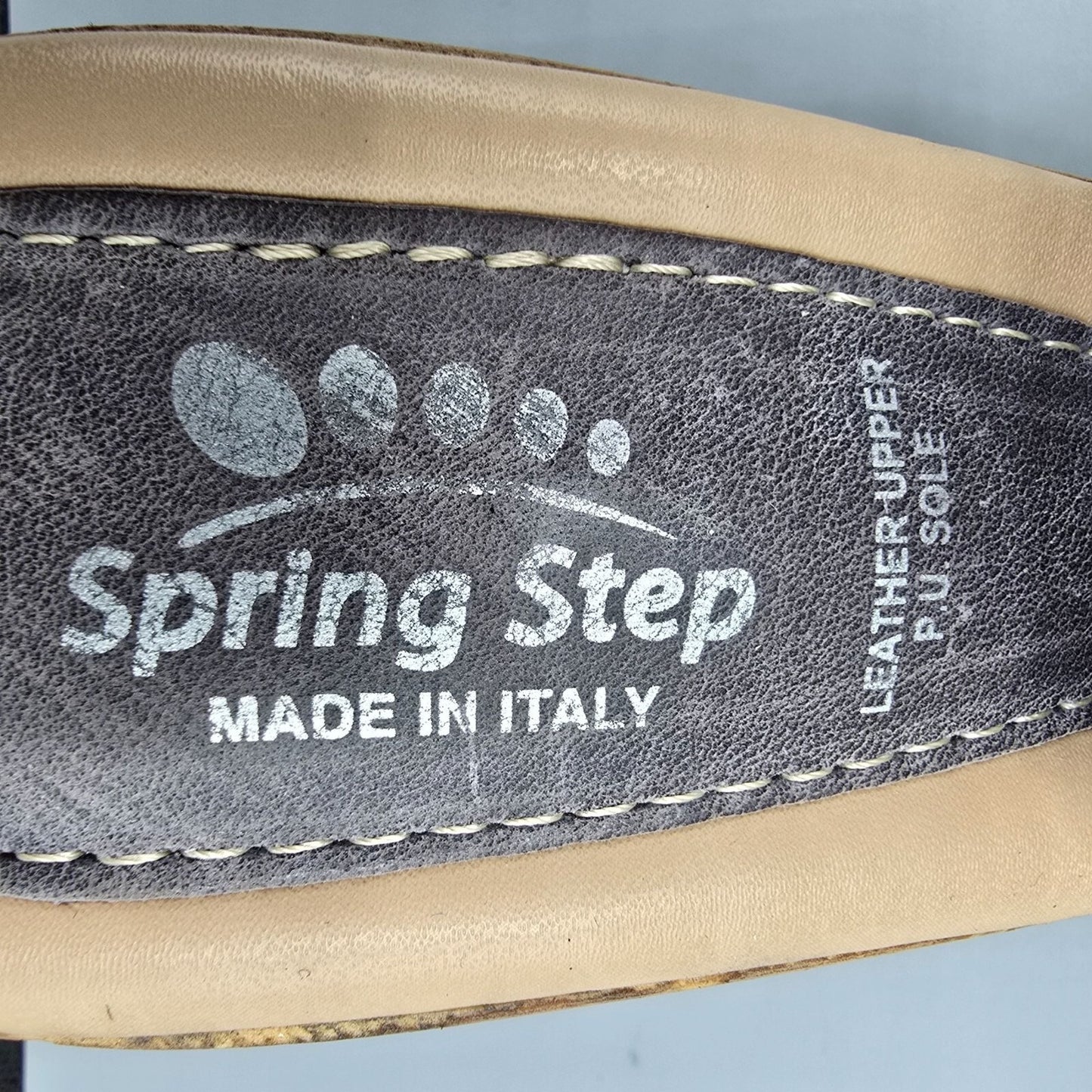 Spring Step Made in Italy Gray Leather Liberty Dress Sandals EU37 (US 6.5)