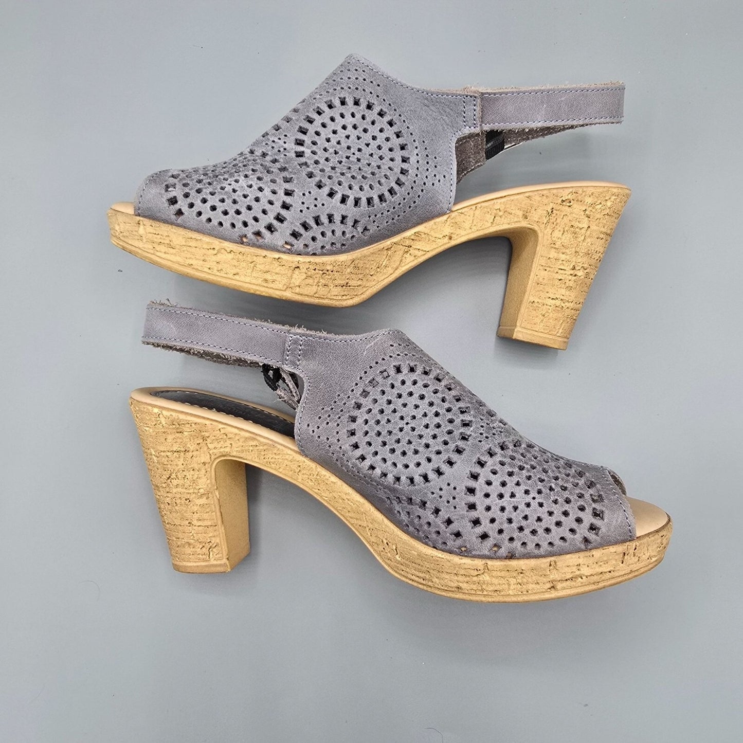 Spring Step Made in Italy Gray Leather Liberty Dress Sandals EU37 (US 6.5)