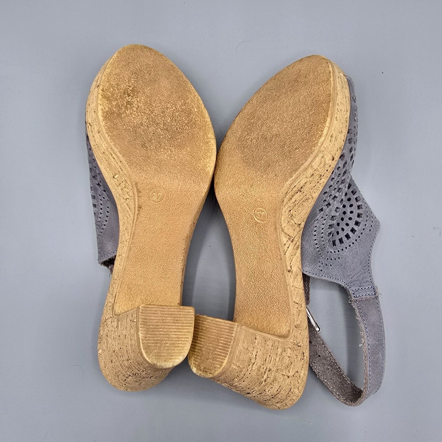 Spring Step Made in Italy Gray Leather Liberty Dress Sandals EU37 (US 6.5)