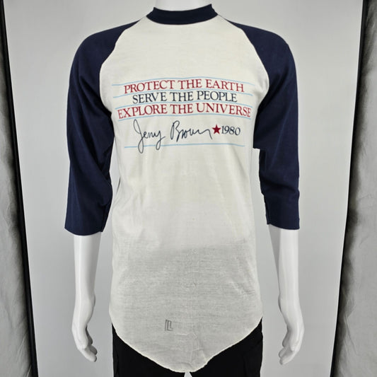 Vintage 1979 Jerry Brown Presidential Campaign Fundraiser Concert T-Shirt (S/M)