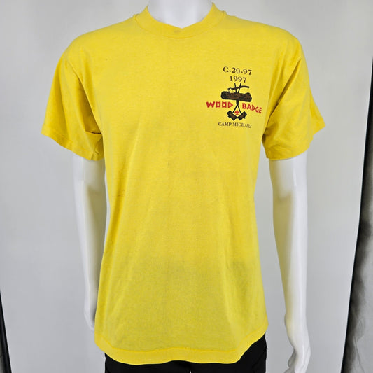 Vintage 1990s Boys Scouts Camp Michaels C-20-97 1997 Wood Badge T-Shirt (M/L)