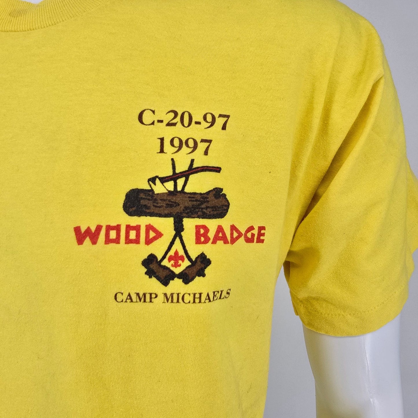 Vintage 1990s Boys Scouts Camp Michaels C-20-97 1997 Wood Badge T-Shirt (M/L)
