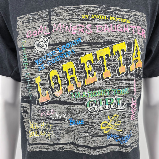Vintage 1990s Screen Stars Best/Richards & Southern Loretta Lynn Fan T-Shirt (M)