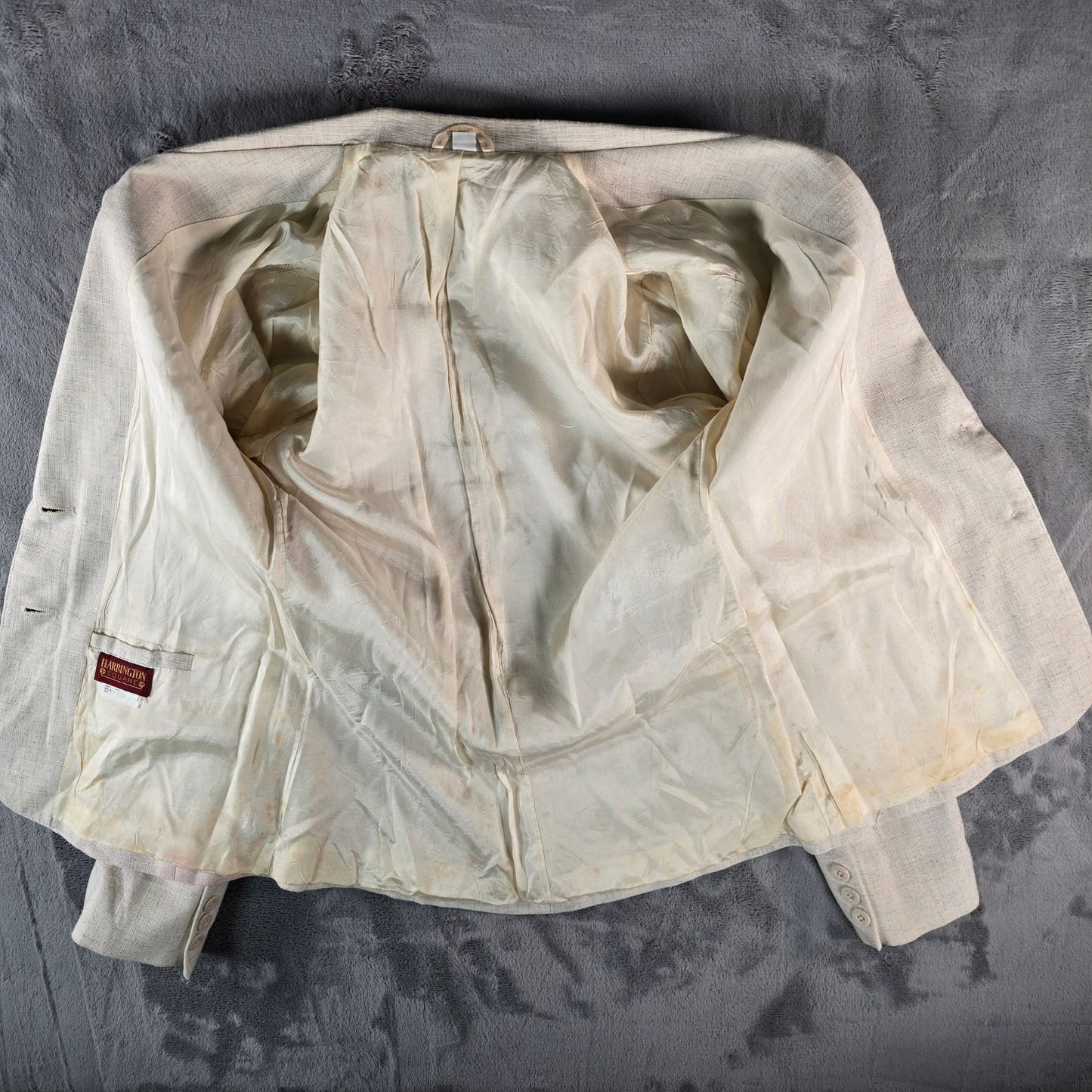 Vintage 1990s Harrington Square Flax-Blend Two Button Blazer Jacket (6 Tall)